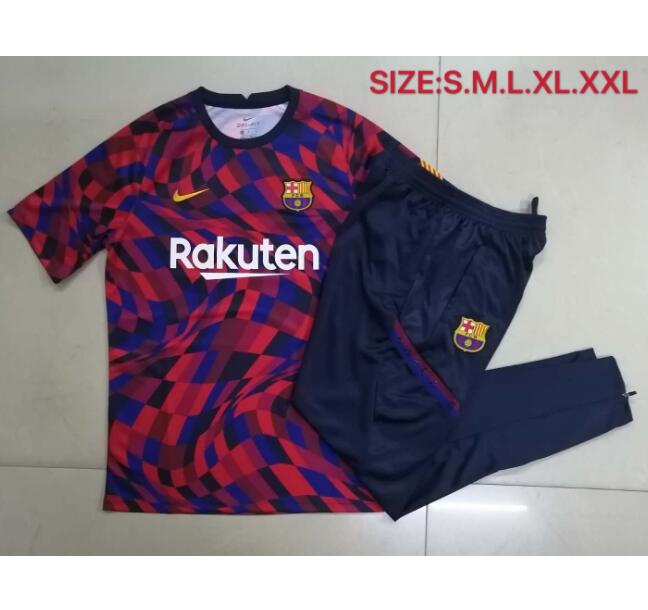 Barcelona Blue Red Short Sleeve Training Sets 2020/21